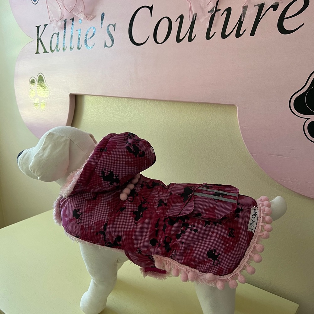 Camouflage Print Pink Fur Lined Jacket